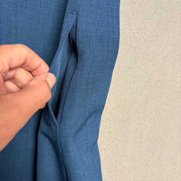 M.M. Lafleur Wondertex Emily Dress Size 4 Square Neck Blue Classic Tailored Cut - Picture 8 of 12